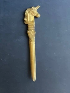 Vintage Brass Unicorn Letter Opener 136 Gram 8.5” - Bild 1 von 5
