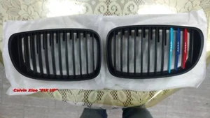 MIT M COLOR MATT BLACK KIDNEY GRILLE BMW E81E82 E87 E88 1 SERIES 2008-2010 - Picture 1 of 4
