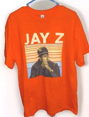 Jay Z  - T-shirt Orange Old School  Rock Tee Size Mens XL  100% Cotton vg - Image 1 of 4