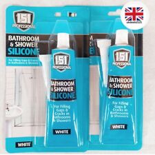 Silicone Sealant Tube 2x Waterproof White Bathroom Bath Shower Kitchen Gaps
