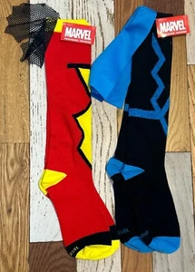 2er-Set Spider Woman schwarze Bolt Capes Marvel Super Hero Kniestrümpfe Damen 9-11 NEU - Bild 1 von 5