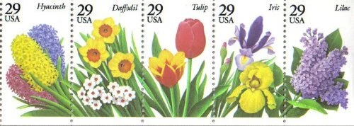 1993 Garden Flowers Booklet Pane of 5 29c Postage Stamps - Sc#2764 -MNH,OG cx530 - Image 1 of 1