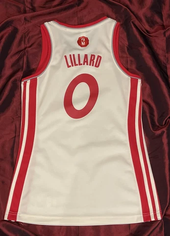 Adidas NBA 4 Her Damian Lillard Christmas Trailblazers Jersey Womens Small Cover
