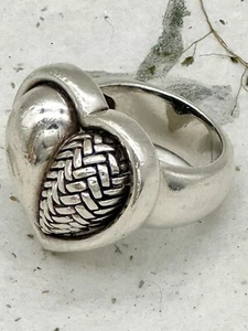 1996 KIESELSTEIN CORD 925 STERLING SILVER Celtic Puffed Heart Ring Size 6.5 - Picture 1 of 19