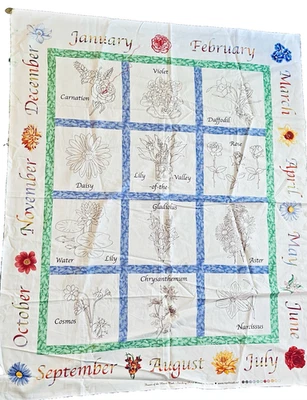 "Flowers of the Month Club" Stichery Panel By Ro Gregg for Northcott  for Quilts - Image 1 of 4