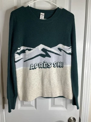 Suéter Pullover Victoria Secret Rosa Apres Esquí Talla XS Verde/Blanco Foto 1 de 4