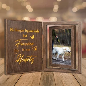 Light Up Dog Memorial Picture Frame - Pet Memorial Gifts for Dogs - Holds Two... - Picture 1 of 6