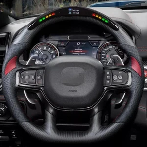 Volante LED de carbono mate para Dodge RAM 1500 trx 19-25 parches rojos térmicos - Imagen 1 de 7