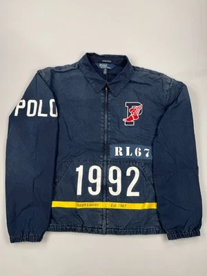 XXL POLO RALPH LAUREN RIDGE WASH INDIGO STADIUM 1992 PLATE P-WING RL-67 JACKET - Image 1 of 4