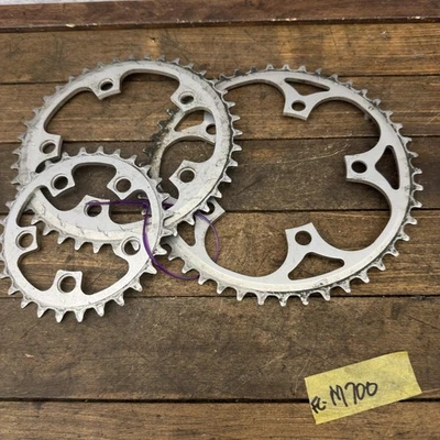 Vintage Shimano FC-M700 Chainring Set 46 40 28T 110/74 BCD Deerhead 6206 MTB - Image 1 of 4