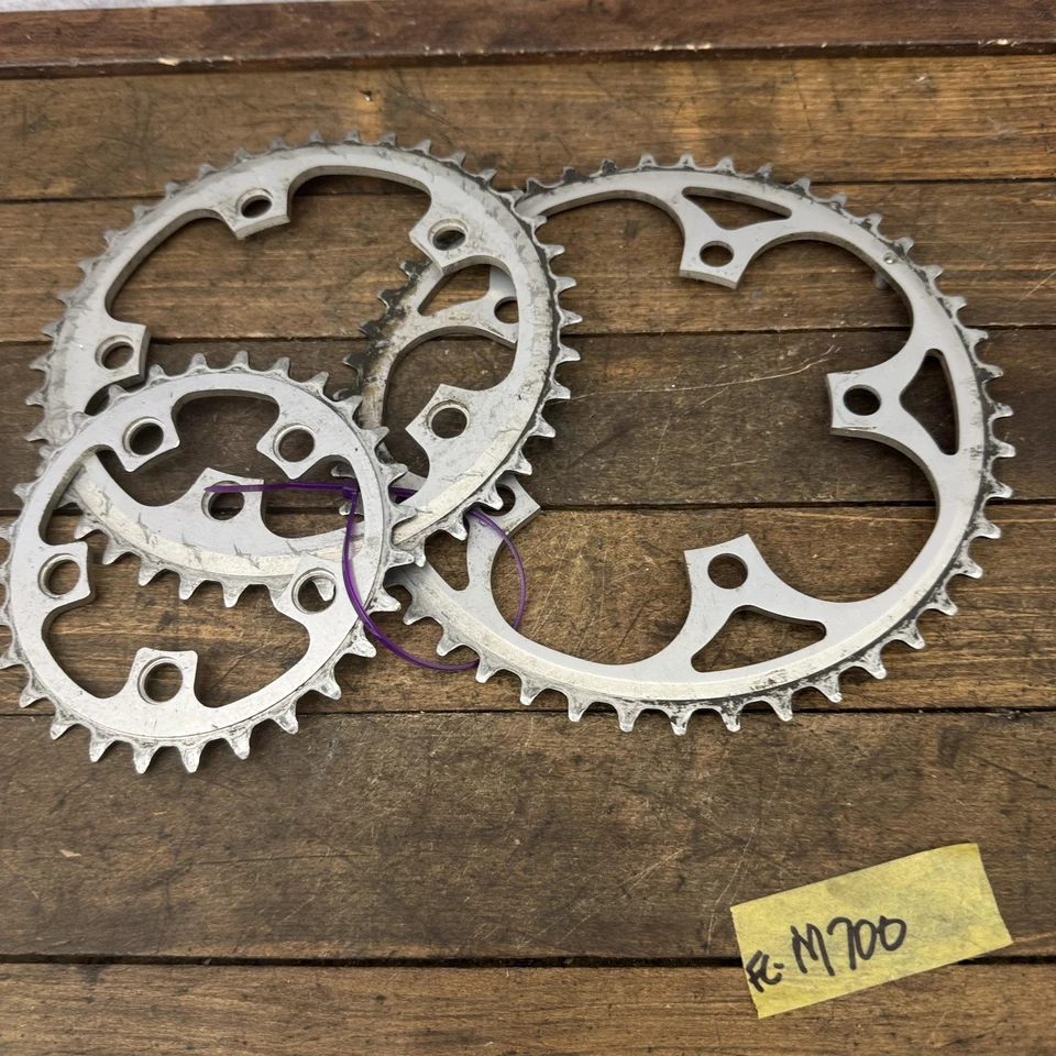 Vintage Shimano FC-M700 Chainring Set 46 40 28T 110/74 BCD Deerhead 6206 MTB - Image 1 of 4