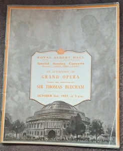 1927 Thomas Beecham Florence Austral LSO Konzertprogramm Albert Hall London - Bild 1 von 15