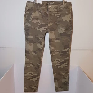 Seven7 Utility Ankle Skinny Camo Jeans Women Sz 16 Green Stretch 36X29 - Picture 1 of 7