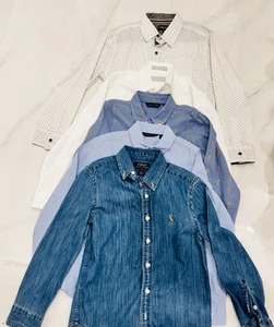 Lot of 5 Dress Boys Shirt Size Small (8) Long Sleeves - Picture 1 of 16