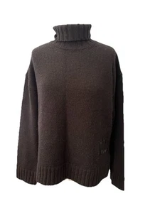 Altu schwarzer Rollkragen Grobstrick Pullover Gr. M Langarm Pulli Wollmischung - Bild 1 von 14