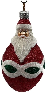 Patricia Breen Miniatur Faberge Santa rot & grün glitzernder Weihnachtsschmuck - Bild 1 von 11