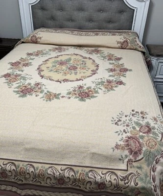 "Colcha tapiz del viejo mundo Vermont County Store 100""x80"" doble floral victoriana" Foto 1 de 4
