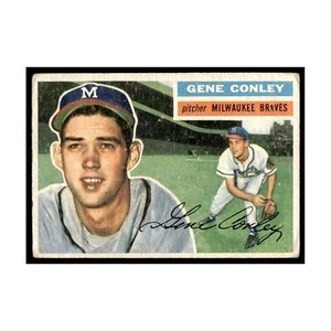 Gene Conley 1956 Topps #17 Milwaukee Braves Baseball Card VG - Picture 1 of 3