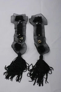 Bebaroque ~ jewel tassel embellishment PAIR black - Picture 1 of 1