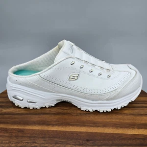 Scarpe Skechers D Lites donna 10 larghe bianche slip on mules sneakers da passeggio - Foto 1 di 7