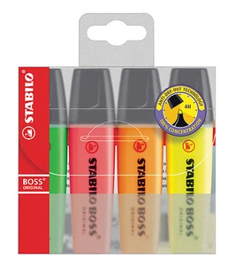 4 er Pack Schwan Stabilo Textmarker Boss Original ,Leuchtmarkierer sortiert 70/4 - Bild 1 von 1