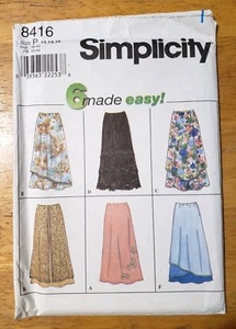 Simplicity Pattern 8416 Misses' Easy Skirts Hem Variations Flared Sizes 12 14 16 - Picture 1 of 4