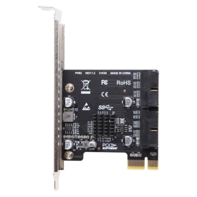 PCI-E USB 3.0 Expansion Card Adapter 2 Port USB3.0 Hub Internal 19/20 Pin Header - Image 1 of 4