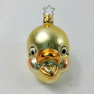 Cabeza de Pájaro Tweety Adorno de Navidad, Vidrio Soplado Estrella Top Inge Glass Alemania - Imagen 1 de 7