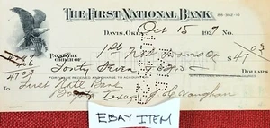 1927 DAVIS OKLAHOMA THE FIRST NATIONAL BANK J. VAUGHAN - Picture 1 of 1