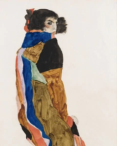 Egon Schiele Moa Abstract Portrait Painting Giclee Print on Fine Art Paper - Picture 1 of 3