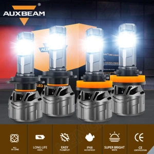 AUXBEAM Canbus H7 H11 LED Headlight High Low Beam Super Bright Bulbs 6500K White - Picture 1 of 18