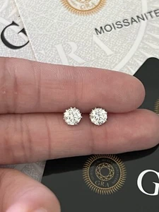 Hand Craft 1ctw 5mm Brilliant Moissanite 925 Solid Silver Stud - Picture 1 of 7