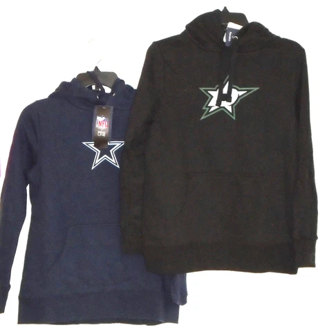 2 NWT Fanatics Dallas Cowboys Stars Women's Medium Hooded Sweatshirts, Seguin Cover