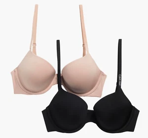 Calvin Klein 32B Pure Micro 2-Pack Lightly Lined T-Shirt Bra NWOT QP2586O - Picture 1 of 5