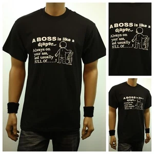 Divertida Camiseta Gráfica BOSS IS LIKE A PAÑAL Impresa Moda Humor Urbano HOMBRE Camiseta - Imagen 1 de 5