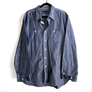 Engineered Garments Mens Work Shirt Size XL Denim Long Sleeve Cotton Chambray - Picture 1 of 9