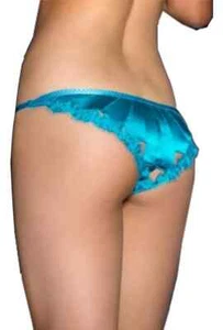 AGENT PROVOCATEUR SUPER RARE VINTAGE TURQUOISE LAVELLE BRIEF 3 MEDIUM UK 10 BNWT - Picture 1 of 10