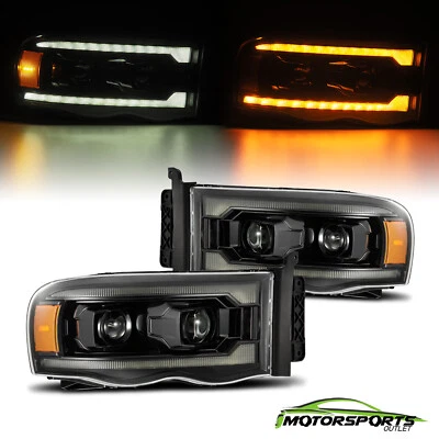 For AREX 02-05 Dodge Ram 1500/2500 PRO-Series Projector Headlights Alpha-Black - Image 1 of 4