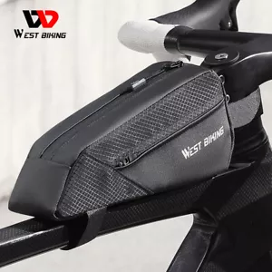 WEST BIKING Portátil Bicicleta Marco Frontal Bolsa de Tubo Superior Bicicleta Triángulo Bolso Negro - Imagen 1 de 17