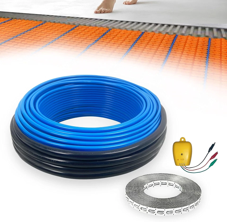 Electric Heated Floor Cable Underfloor Heating System Kit with Cable Guide, Alar - Image 1 of 4