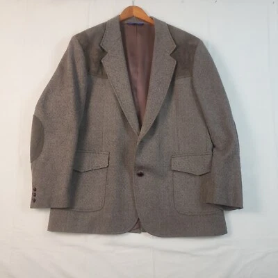 Blazer de lana Pendleton vintage para hombre talla 46L marrón gamuza parches en el codo occidental Foto 1 de 4