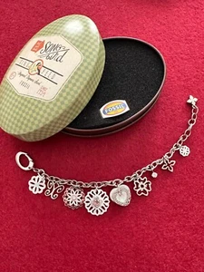 Fossil Bettelarmband Armband Perlmutt Glitzer 10 Anhänger Stainless Steel - Bild 1 von 21