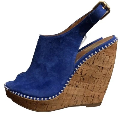 全新 Dolce Vita 坡跟凉鞋 尺寸 7.5(蓝色) — 第 1/4 张图片