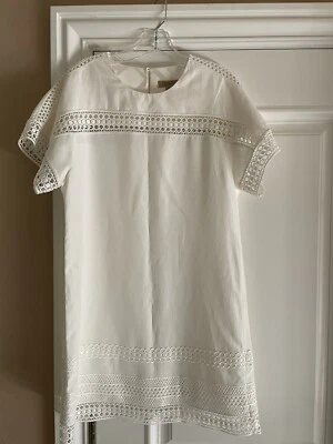 BURBERRY Dress Silk Crochet Detail White US 8 - Image 1 of 4