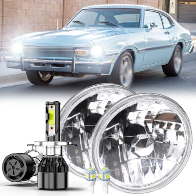 H6024 Par Fit Ford Maverick 1970-1977 7" pulgadas Kit de faros LED redondos haz alto/bajo Foto 1 de 4