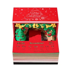 Papel Corte Calendario Escritorio Artículo Decorativo 3D Estereoscópico Bloc de Notas Adorno Hogar - Imagen 1 de 12