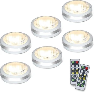 Starxing Puck Lights with Remote, Battery Operated Under 6PK, Natural White  - Picture 1 of 7