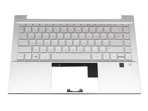 HP DD2161 Original Tastatur inkl. Topcase DE (deutsch) silber/silber mit Backlig - Afbeelding 1 van 4