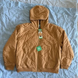 Woolrich Men's Canvas Full Zip Hooded Jacket, Brown, Size XL - Picture 1 of 4