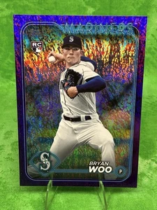 Bryan Woo RC Purple Holofoil /799 - 2024 Topps Series 1 #12 Seattle Mariners - Picture 1 of 11